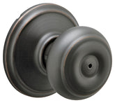 Schlage Georgian Series F40VGEO716 Privacy Lockset, Round Design, Knob Handle, Aged Bronze, Metal, Interior Locking